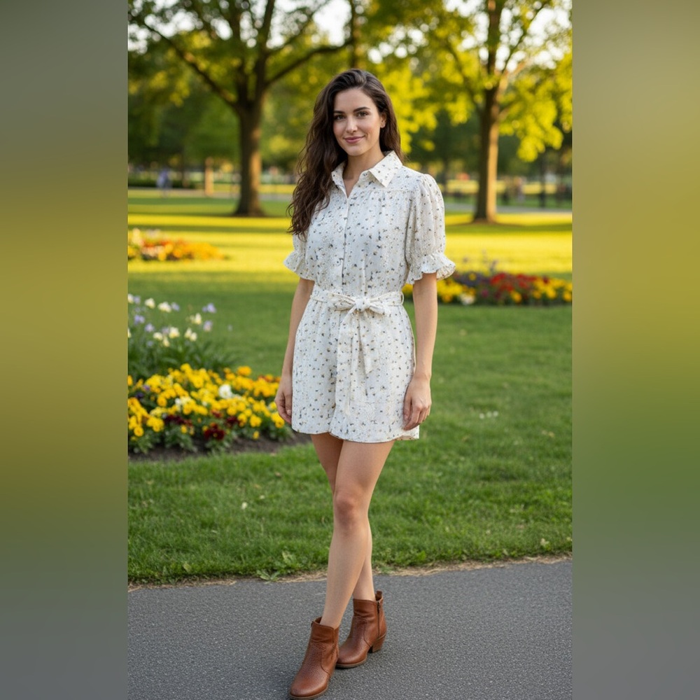 Petal & Pup Cream Floral Amy Romper -Yellow Floral